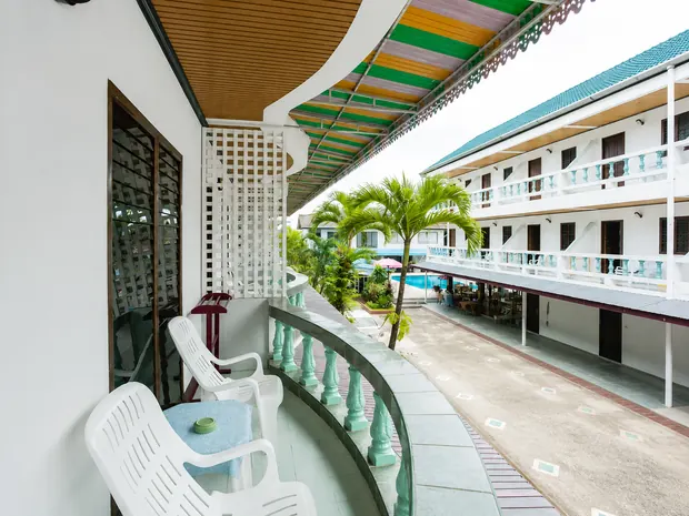 Private balcony looking over the courtyard